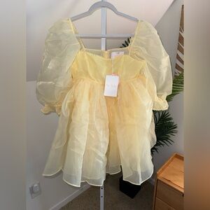 Selkie The Cream Puff Dress in Baby Banana XS